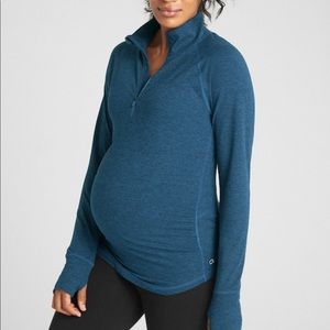 GapFit Maternity Blue HalfZip Pullover